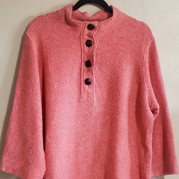 Soft Surroundings Top Womens PXL Coral Pink Oversized Boxy Lagenlook Tunic - Picture 6 of 11